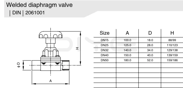 Stainless Steel Sanitary Diaphragm Valve